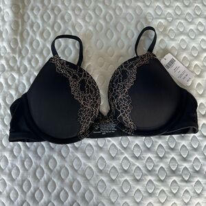 NWT - Soma MEMORABLE PUSH UP LACE TRIM BLACK SIZE 36B